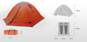 JWJ-043 <span class=keywords><strong>Tenda</strong></span> <span class=keywords><strong>da</strong></span> Trekking Portatile per 2 Persone, Ultraleggera per 4 Stagioni, Ideale per Escursioni in <span class=keywords><strong>Montagna</strong></span> - Product Image 3