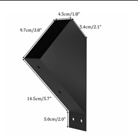 Support d'angle à 45 degrés en acier au carbone thermolaqué, idéal pour poteaux en bois, robuste, antirouille, pour pergola, gazebo, garage, écurie, renforcement
