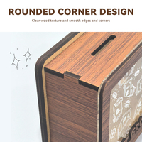 Hucha de madera personalizada DIY con orejas de gato y contador, caja de ahorro de dinero de 500/1000 pesos para niños y adultos, rastreador de objetivos de ahorro