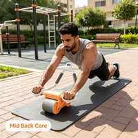 Rouleau de fitness à rebond automatique au design tendance pour hommes et femmes adultes, pour l'entraînement abdominal, la minceur de la taille et la combustion des graisses