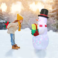 Bonhomme de neige blanc gonflable de Noël avec lumières LED à changement de couleur décorations de fête intérieure/extérieure pour décor de cour