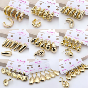 <span class=keywords><strong>XUPING</strong></span> Collezione di Orecchini in ABS Placcati Oro 14K, Ipoallergenici, Anti-ossidazione, per Uso Quotidiano, Orecchini alla Moda all'Ingrosso - Product Image 1
