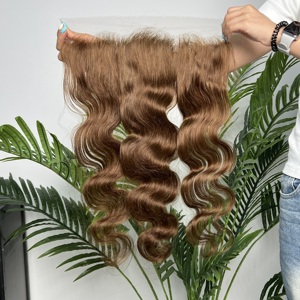 Vente en gros de cheveux humains vietnamiens bruts non traités, densité 150, avec dentelle HD 5x5, 13x4, 13x6 # 4 mèches brunes foncées Body Wave avec frontal <span class=keywords><strong>et</strong></span> closure - Product Image 3