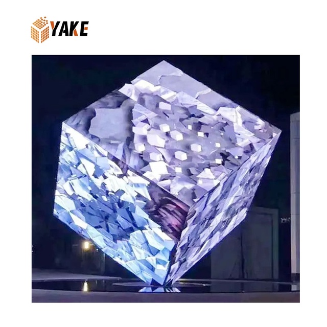 YAKE Indoor Outdoor Cube Screen Full Color HD P2.5 P4 Cube LED Advertising Screen Indoor Advertising LED Display Cube Screen