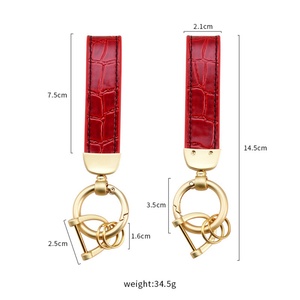 Wholesale Custom Durable Eco-Friendly Leather PU Leather Carabiner <b>Keychain</b> for Women Bags Cars Promotional Keyring - Product Image 6