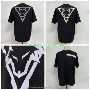 黑色t恤棉男装Coton t恤定制印花设计广州供应商中国制造 - Product Image 3