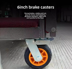 Carrito de Almacenamiento para Tocadiscos de Vidrio Templado con Diseño que Ahorra Esfuerzo, Capacidad para 10 Piezas, <span class=keywords><strong>Ruedas</strong></span> Universales, Negro/Rojo/Plateado - Product Image 6