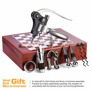 Manufacturer <b>Red</b> Wine Bottle Opener Set Zinc Alloy <b>Box</b> Nine-Piece Modern Minimalist for Head Bottle Opener Gift <b>Box</b> - Product Image 3