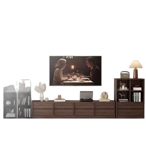 Mueble de TV de estilo francés con diseño de doble capa y almacenamiento con cajones para sala de estar, uso en apartamentos pequeños. - Product Image 1
