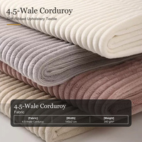 Tissu en velours côtelé polyester 4,5 wales 220 g/m² tricoté pour ameublement, draperie, coussin de canapé, chaise, tête de lit, banc, ottoman – Vente en gros UE
