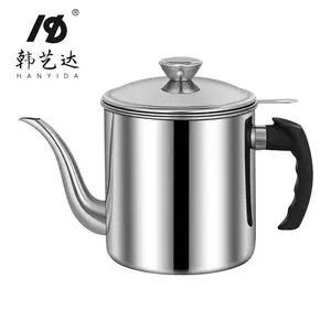 High Quality Stainless Steel Oil Filter Pot With Strainer Plate Oil Grease Cup For Storing Frying Oil