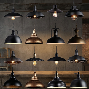 Adjustable Height Black LED Metal Pendant <b>Light</b> Industrial <b>Ceiling</b> Lamp Adjustable Distance Hanging for Home <b>Office</b> Dining Area - Product Image 3