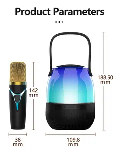 Wholesale Manufacturer RGB Wireless Blue Tooth Speaker LED Flash Light Waterproof Speaker Booms Box Outdoor Party Sound