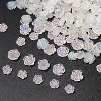 Fournitures pour Ongles Brillant Résine Rose Fleur Aurore Camélia Décoration Charmes Cristal Transparence Flatback 3D Nail Art Accessoires