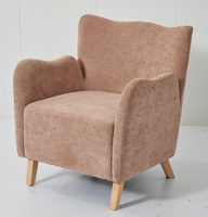 Chaise de loisirs moderne marron clair avec dossier élégant Fauteuil rembourré doux pour intérieur confortable de bureau à domicile