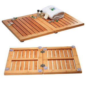 Nuevo producto transfronterizo: Alfombrilla de ducha antideslizante, alfombrilla de baño creativa para el hogar, de bambú y madera, plegable para spa interior y exterior - Product Image 2