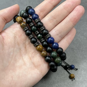 Bracelet en pierre naturelle avec perles de verre colorées, design exclusif et tendance, le plus populaire, support de lot mixte - Product Image 1