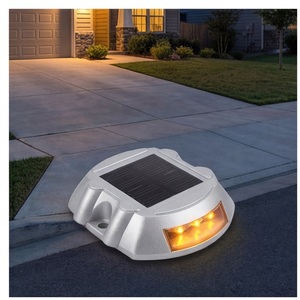 Marqueur de circulation réfléchissant en aluminium moulé IP68, clignotant, solaire, en forme de fer à cheval, pour la sécurité des parkings - Product Image 2