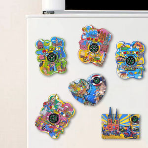 Regalos Promocionales Personalizados al por Mayor, Imán de Madera para Refrigerador con Brújula, Recuerdos Turísticos del Sudeste Asiático - Product Image 3