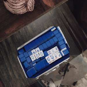 Juego de Mahjong Americano de Acrílico Azul, Cuatro Capas, Fichas de Lujo, Estilo Chinoiserie, Juego Portátil para Entretenimiento - Product Image 3
