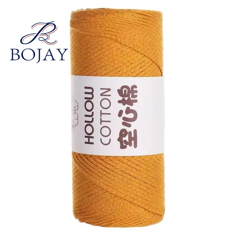 Bojay 150g benang rajut mewah Crochet tabung katun benang kepang lubang 2mm