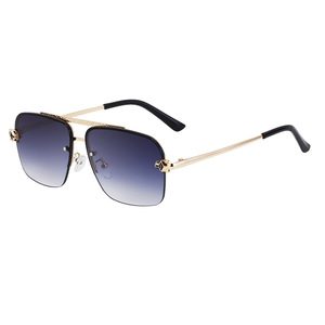 Gafas de Sol Cuadradas sin Marco para Hombre, Estilo Europeo, Lentes de PC con Protección UV400, Color Negro, para Conducir, Protección Solar, a la Moda - Product Image 3