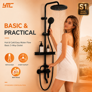Système de <span class=keywords><strong>douche</strong></span> mural haute pression 2025 avec pomme de <span class=keywords><strong>douche</strong></span> et douchette à main, ensemble de <span class=keywords><strong>douche</strong></span> noir - Product Image 1