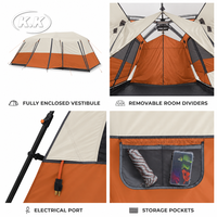 Tente familiale Kawagebo Kamp (KK) à montage instantané, grande tente cabane imperméable pour 12 personnes, idéale pour les aventures en plein air