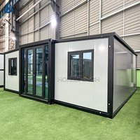 Maison conteneur pliable 20/40 pieds - Préinstallée, prête à l'emploi (eau/électricité) |   Chambre et cuisine préfabriquées modernes |   Design du milieu du siècle