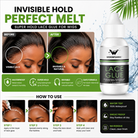 WOOWSHINE 38ml Adhésif pour perruque à étiquette privée, transparent, résistant à l'eau, forte tenue, pour extensions de cheveux