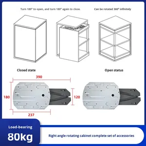 รางตู้เหล็กแบบหมุนได้ 360 องศา มุมฉาก สำหรับตู้ไวน์มุมซ่อนแบบโมเดิร์น อุปกรณ์จัดแสดงอเนกประสงค์ - Product Image 6