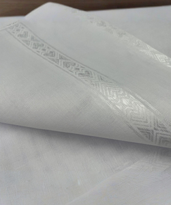 Écharpe Shemagh en coton blanc brodée, motif géométrique, hijab modeste, écharpe de prière pour toutes les saisons - Product Image 4
