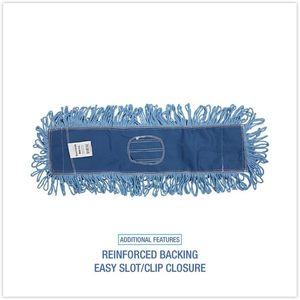 Boardwalk BWK1124 Bleu 24 pouces. X 5 In. Tête de balai en coton/fibre synthétique à extrémités bouclées - Product Image 4