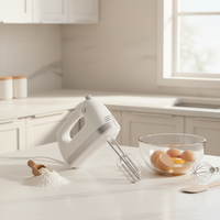 Mixer Tangan Multifungsi 300W Pengocok Telur Elektrik Blender Peralatan Dapur Robot Patissier Mangkuk Pencampur Motor Tembaga Murni