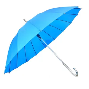Ovida 23 인치 알루미늄 샤프트 J 모양 핸들 자동 열기 스트레이트 실크 스크린 인쇄 맞춤형 디자인 프로모션 우산