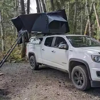 Tente de toit à coquille double en aluminium pour 4 personnes, quatre saisons, avec tissu en toile imperméable pour le camping en voiture