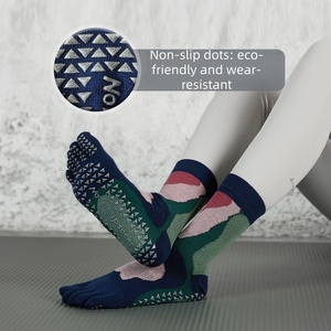 <span class=keywords><strong>Calcetines</strong></span> de Cinco Dedos hasta la Pantorrilla, Antideslizantes, Profesionales, de Algodón, para Pilates, Yoga y Fitness - Product Image 6