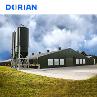 Bâtiment de tracteur agricole industriel Structure en tôle d'acier préfabriquée plans de poulailler pour 5000 poulets