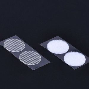 Points auto-agrippants ronds de 15 mm, transparents, adhésifs, type Velcro, bandes adhésives rondes auto-agrippantes - Product Image 1