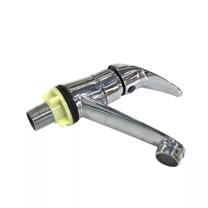 Robinet de salle de bain nickelé <span class=keywords><strong>à</strong></span> Arc bas, robinet d'évier <span class=keywords><strong>à</strong></span> poignée unique avec évacuation Pop-Up, robinet mitigeur de lavabo - Product Image 5