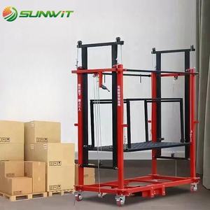 Sollevatore elettrico elettrico con piattaforma idraulica da 8 M, sollevatore per impalcatura automatico pieghevole - Product Image 1