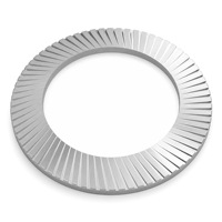 Rondelle de sécurité moletée double face DIN9250 en acier inoxydable, finition naturelle, à dents, anti-desserrage