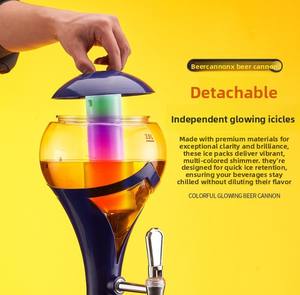 เครื่องจ่ายเบียร์แบบตั้งพื้นขนาด 1.5 ลิตร 2 ลิตร 3 ลิตร แบบพกพา สำหรับใช้ในเชิงพาณิชย์ พร้อมระบบทำความเย็นด้วยน้ำแข็ง วัสดุเกรดสำหรับอาหาร ใช้ซ้ำได้ พร้อมตัวกรอง 1 หัวจ่าย ดีไซน์สร้างสรรค์พร้อมไฟส่องสว่าง - Product Image 3