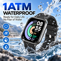 Montre connectée avec écran carré de 1,83 pouce, 123 modes sportifs, appels Bluetooth, montre intelligente pour homme, logo personnalisé, emballage personnalisé