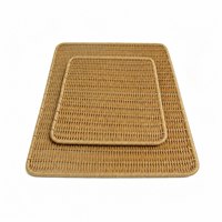 Set de table rectangulaire polyvalent en rotin PP, écologique, réutilisable, imperméable, tissé, léger, facile à nettoyer pour la maison et la cuisine