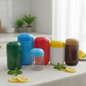 Frascos Cilíndricos de Medicina 100ml/120ml/150ml/170ml com Tampa Rosqueada, Colarinho de PP, Impressão em Serigrafia, Acabamento Brilhante Colorido em <span class=keywords><strong>PET</strong></span> - Product Image 1