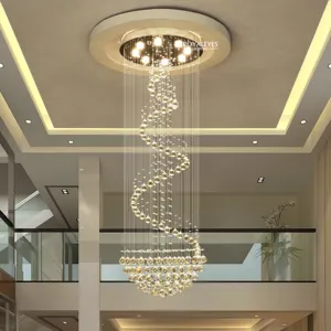 Fabrika fiyat Modern aydınlatma cam K9 kristal yağmur damlası avizeler kolye lambaları yemek odası fuaye