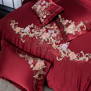 <span class=keywords><strong>Parure</strong></span> de draps brodés en coton de qualité supérieure, style palais européen, pour mariage, textile de maison, vente en gros - Product Image 3
