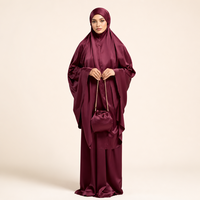 Ensemble de prière Poncho Telekung pour femmes, vêtements islamiques modestes
