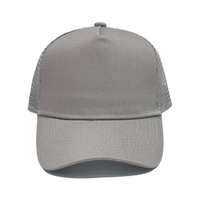 Casquette Trucker 5 Panneaux Bicolore en Maille Respirante avec Fermeture Snapback Ajustable, Design Uni Basique, Broderie de Logo Personnalisé, Idéale pour l'Été et les Activités de Plein Air